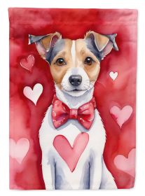 Jack Russell Terrier My Valentine Garden Flag Mailbox Flag Decorative Yard Flag Banner Outside Patio Artwork Yard Flower Beds, Garden Size, Multi