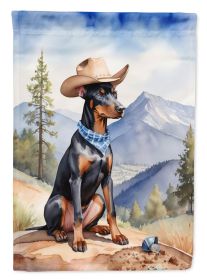 Doberman Pinscher Cowboy Welcome Garden Flag Mailbox Flag Decorative Yard Flag Banner Outside Patio Artwork Yard Flower Beds, Garden Size, Multic